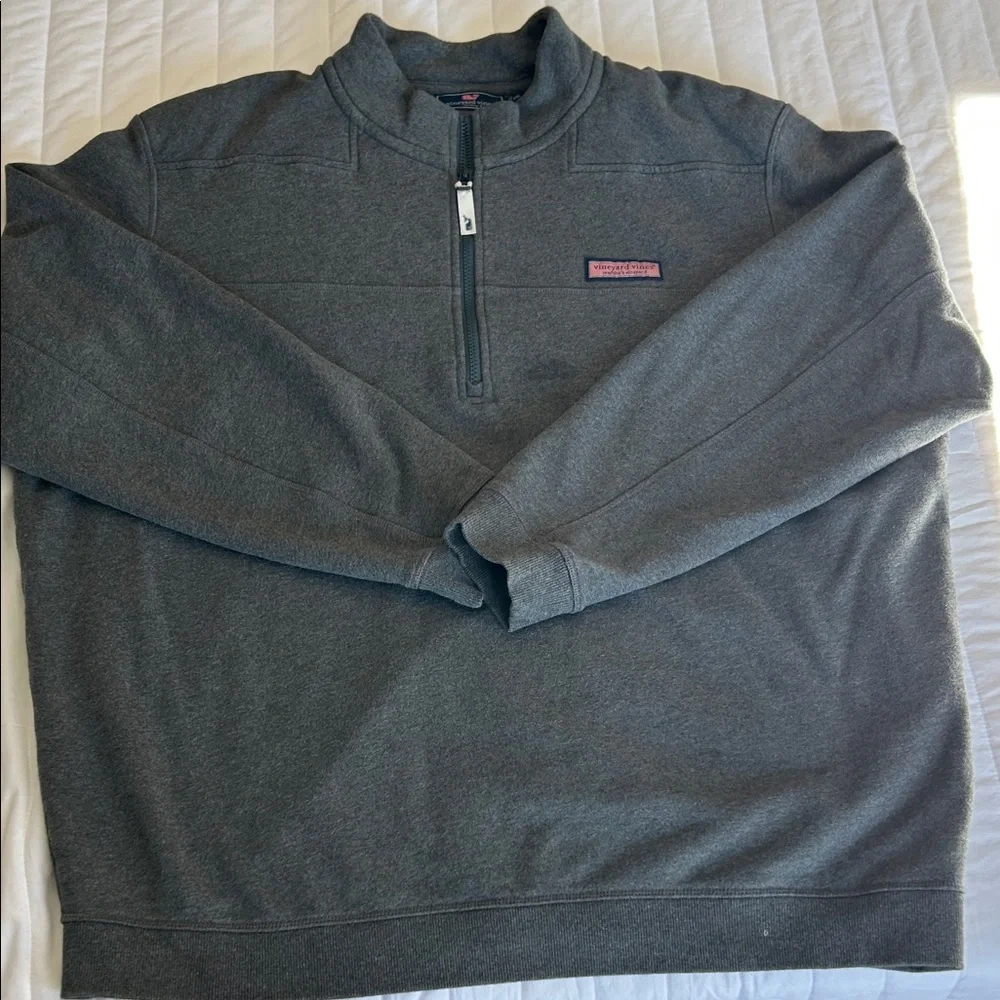 Vineyard Vines Charcoal Zip-Up Sweater